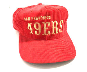 Vtg 80's San Francisco 49ers Corduroy Embroidered Stitched SnapBack Hat ADJ NFL